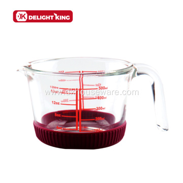 Borosilicate Glass Measuring Mixing Cup with Silicone Sleeve